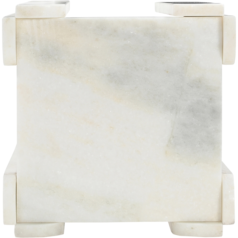 Meridian Furniture Ravello White Genuine Marble End / Side Table