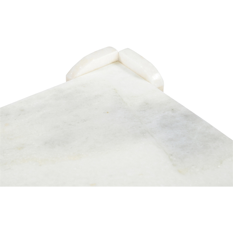 Meridian Furniture Ravello White Genuine Marble End / Side Table