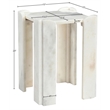 Meridian Furniture Ravello White Genuine Marble End / Side Table