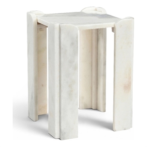 Meridian Furniture Ravello White Genuine Marble End / Side Table