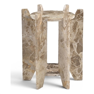 Meridian Furniture Soriano Beige Genuine Marble End / Side Table
