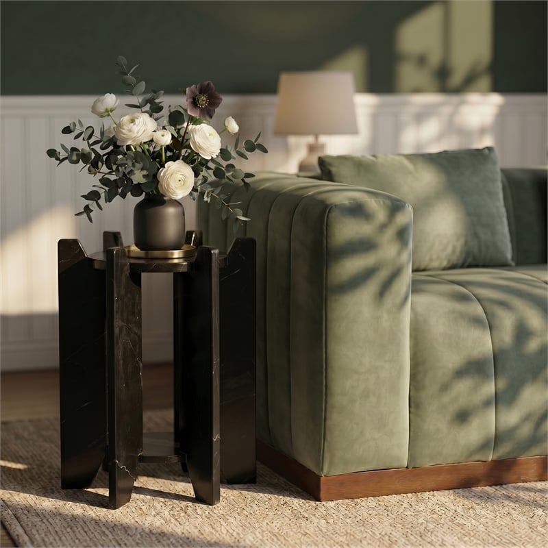Meridian Furniture Soriano Black Genuine Marble End / Side Table