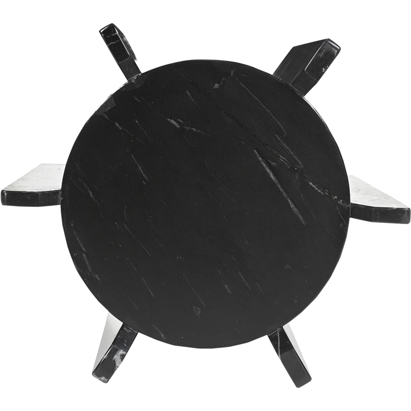 Meridian Furniture Soriano Black Genuine Marble End / Side Table