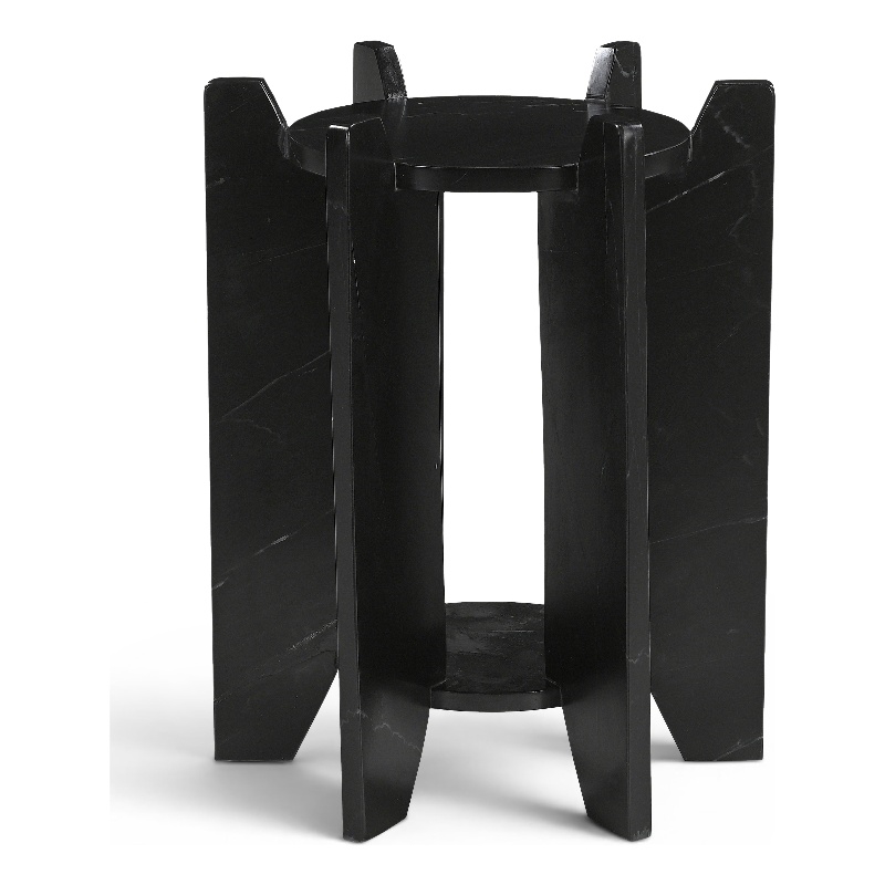 Meridian Furniture Soriano Black Genuine Marble End / Side Table