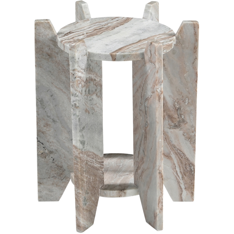 Meridian Furniture Soriano Brown Genuine Marble End / Side Table