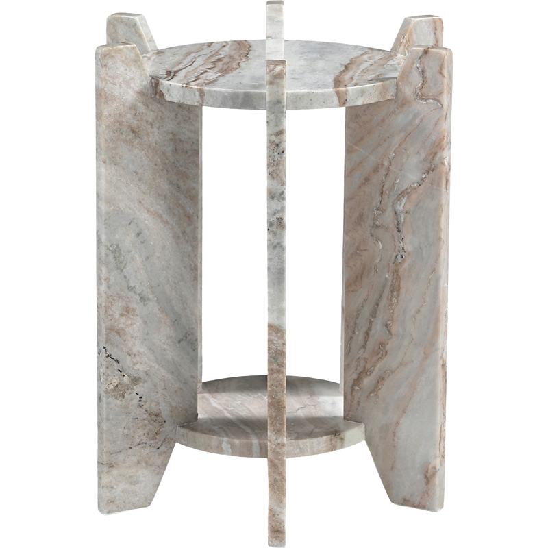 Meridian Furniture Soriano Brown Genuine Marble End / Side Table