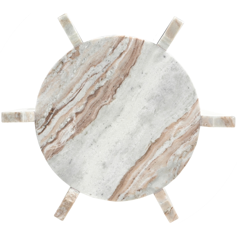 Meridian Furniture Soriano Brown Genuine Marble End / Side Table