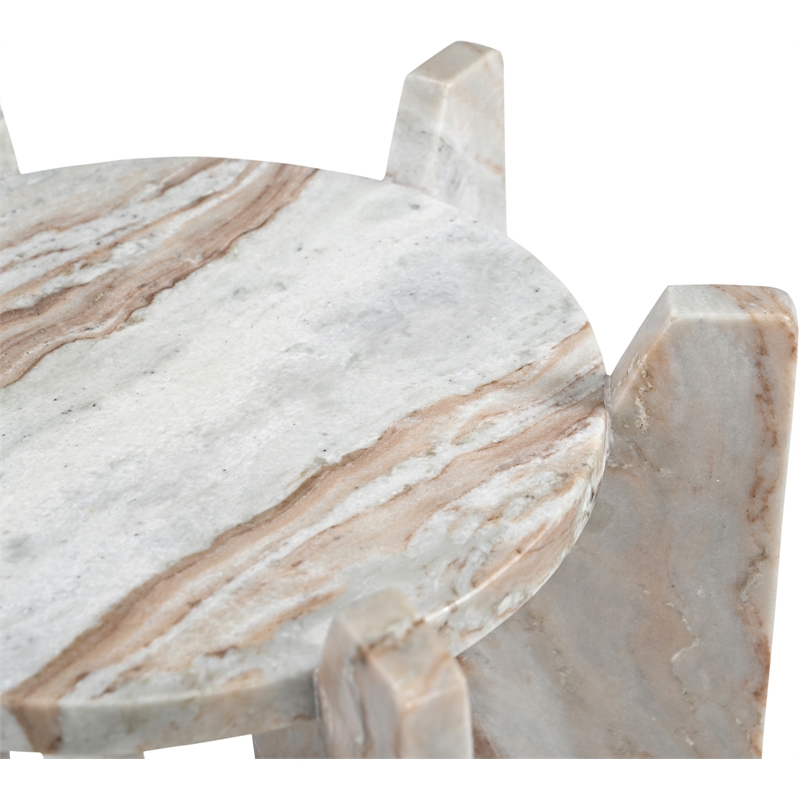 Meridian Furniture Soriano Brown Genuine Marble End / Side Table