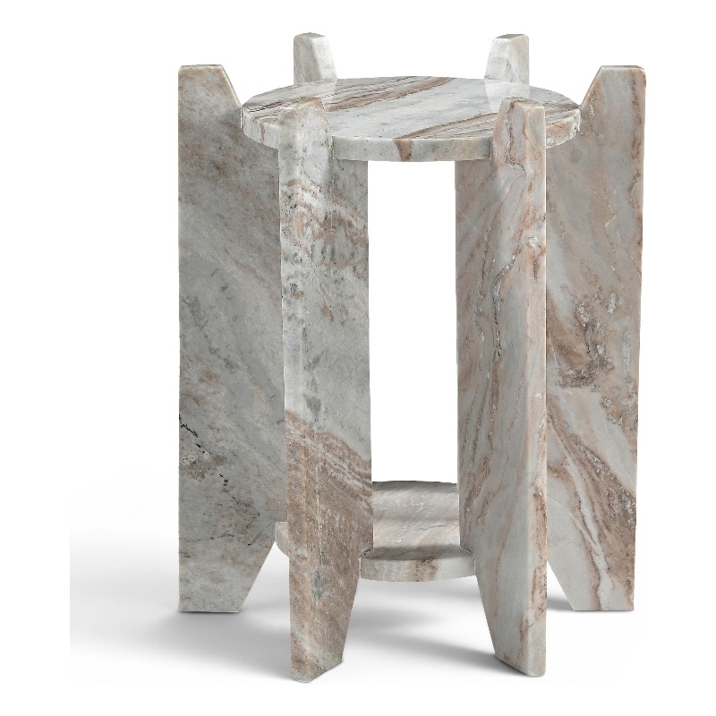 Meridian Furniture Soriano Brown Genuine Marble End / Side Table