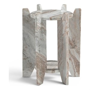 Meridian Furniture Soriano Brown Genuine Marble End / Side Table