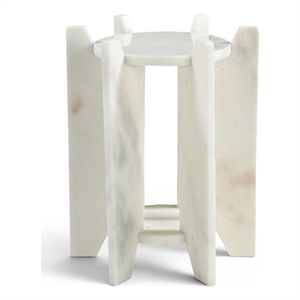 Meridian Furniture Soriano White Genuine Marble End / Side Table