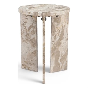 Meridian Furniture Vernazza Beige Genuine Marble End / Side Table