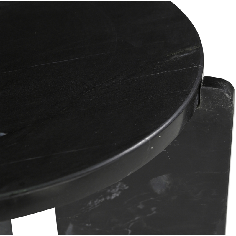 Meridian Furniture Vernazza Black Genuine Marble End / Side Table