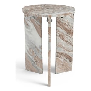 Meridian Furniture Vernazza Brown Genuine Marble End / Side Table