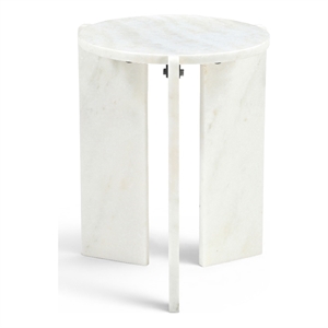 Meridian Furniture Vernazza White Genuine Marble End / Side Table