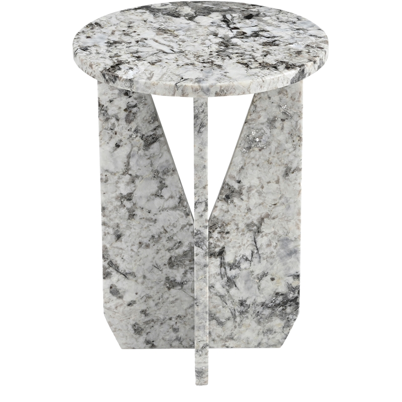 Meridian Furniture Alba Alaska Genuine Marble End / Side Table