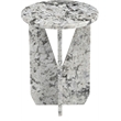 Meridian Furniture Alba Alaska Genuine Marble End / Side Table