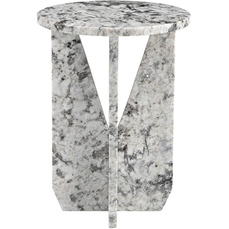 Meridian Furniture Alba Alaska Genuine Marble End / Side Table