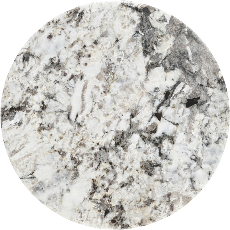 Meridian Furniture Alba Alaska Genuine Marble End / Side Table