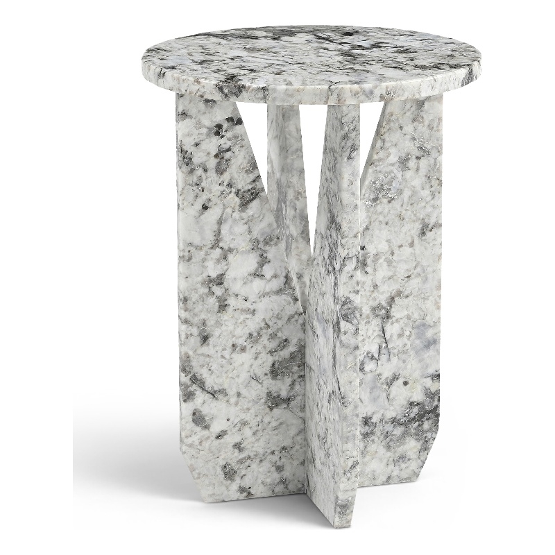 Meridian Furniture Alba Alaska Genuine Marble End / Side Table