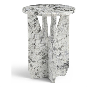 Meridian Furniture Alba Alaska Genuine Marble End / Side Table