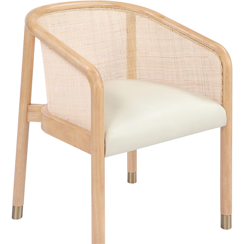 Meridian Furniture Sylvan Cream Vegan Leather Dining Chair (Set of 2)