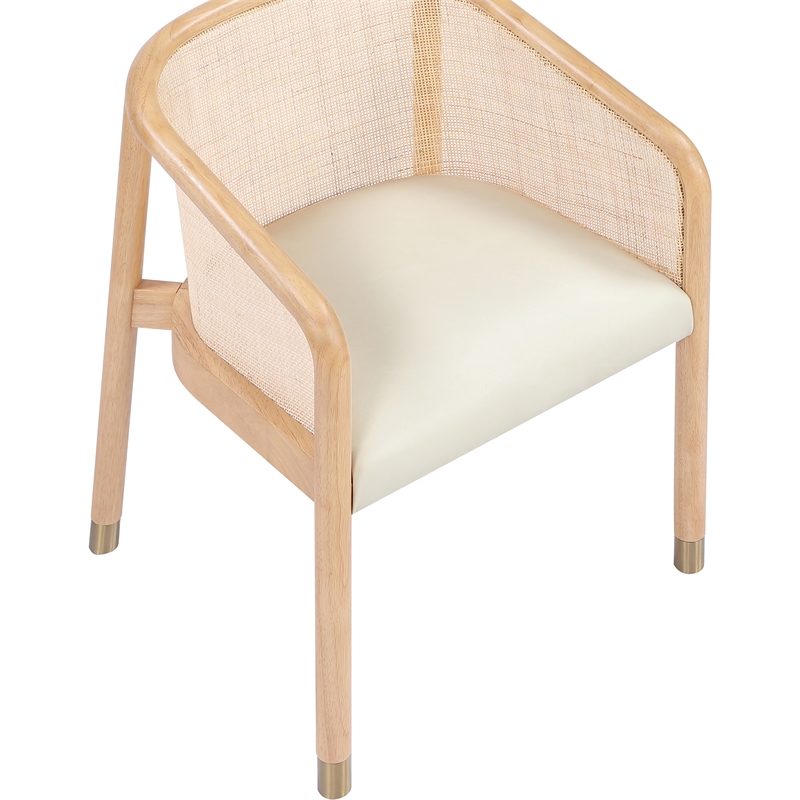 Meridian Furniture Sylvan Cream Vegan Leather Dining Chair (Set of 2)