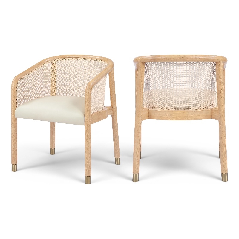 Meridian Furniture Sylvan Cream Vegan Leather Dining Chair (Set of 2)