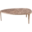 Meridian Furniture Gild Brown Genuine Marble Top And Aluminum Base Coffee Table