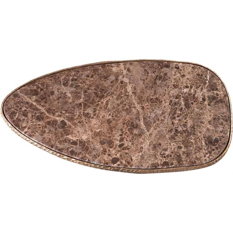 Meridian Furniture Gild Brown Genuine Marble Top And Aluminum Base Coffee Table