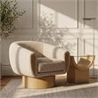Meridian Furniture Avella Beige Interwoven Fabric Swivel Accent Chair