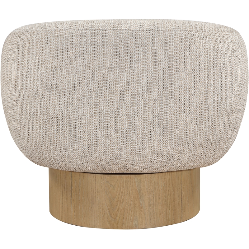 Meridian Furniture Avella Beige Interwoven Fabric Swivel Accent Chair