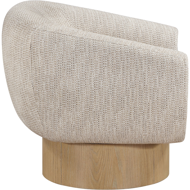 Meridian Furniture Avella Beige Interwoven Fabric Swivel Accent Chair