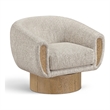 Meridian Furniture Avella Beige Interwoven Fabric Swivel Accent Chair