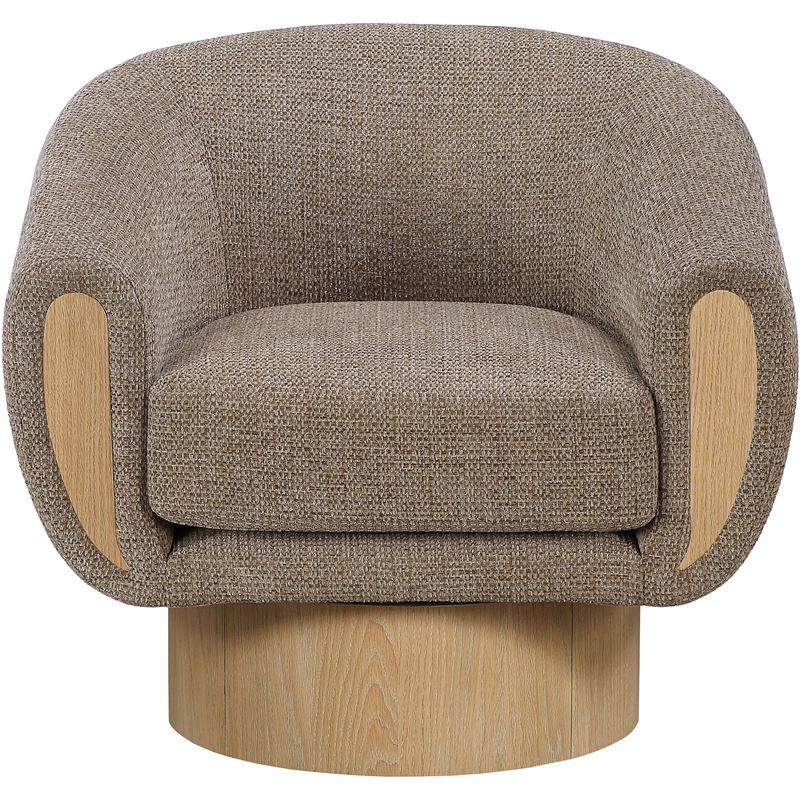 Meridian Furniture Avella Brown Interwoven Fabric Swivel Accent Chair