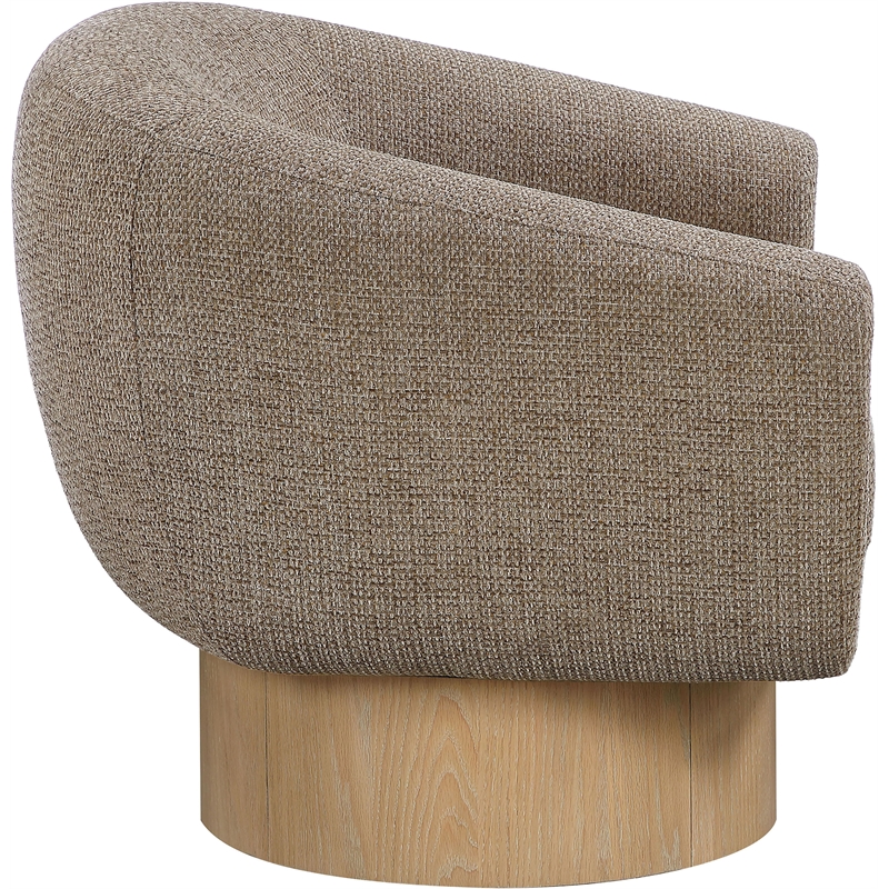 Meridian Furniture Avella Brown Interwoven Fabric Swivel Accent Chair