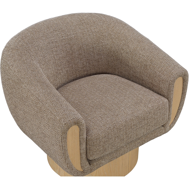 Meridian Furniture Avella Brown Interwoven Fabric Swivel Accent Chair