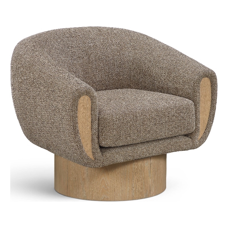 Meridian Furniture Avella Brown Interwoven Fabric Swivel Accent Chair