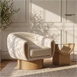 Meridian Furniture Avella Cream Interwoven Fabric Swivel Accent Chair