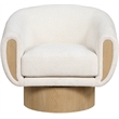 Meridian Furniture Avella Cream Interwoven Fabric Swivel Accent Chair