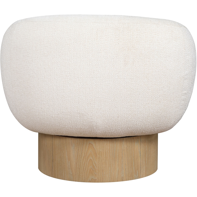 Meridian Furniture Avella Cream Interwoven Fabric Swivel Accent Chair