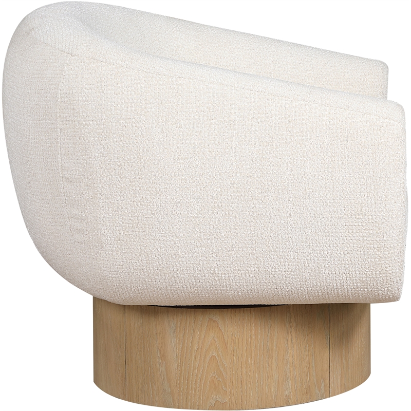Meridian Furniture Avella Cream Interwoven Fabric Swivel Accent Chair