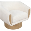 Meridian Furniture Avella Cream Interwoven Fabric Swivel Accent Chair