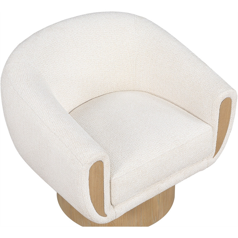 Meridian Furniture Avella Cream Interwoven Fabric Swivel Accent Chair