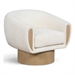 Meridian Furniture Avella Cream Interwoven Fabric Swivel Accent Chair