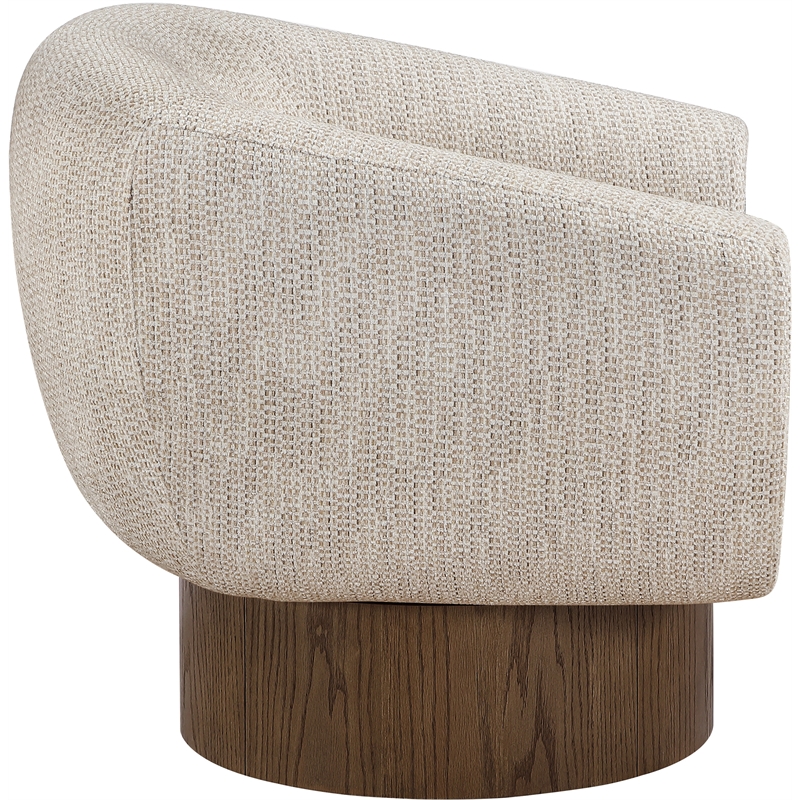 Meridian Furniture Avella Beige Interwoven Fabric Swivel Accent Chair