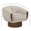 Meridian Furniture Avella Beige Interwoven Fabric Swivel Accent Chair