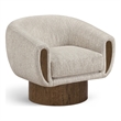 Meridian Furniture Avella Beige Interwoven Fabric Swivel Accent Chair