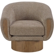 Meridian Furniture Avella Brown Interwoven Fabric Swivel Accent Chair