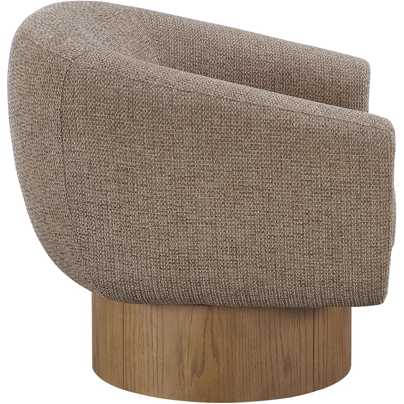 Meridian Furniture Avella Brown Interwoven Fabric Swivel Accent Chair